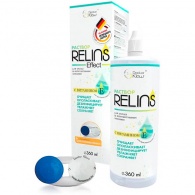 Раствор для контактных линз RELINS Effect с витамином Е, объем 360 мл + контейнер для линз